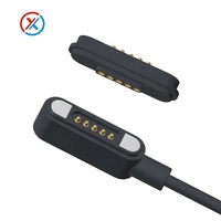 Kabel Data USB 5PIN 2.20 Pitch Arus Tinggi Tahan Air Konektor Pengisian Magnetik Pria Wanita untuk Permainan VR Panjang 1m Android
