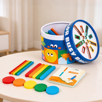 Montessori UBM DL-537 Houten Educatief Magnetisch Visspel Kleur Sorteerstokjes Schijven Emmerset voor Baby Peuter Kinderen Groothandel
