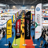 Drapeau publicitaire personnalisé pour salon professionnel, bannière volante, affichage professionnel pour exposition, drapeau en forme de larme, drapeau plume de plage