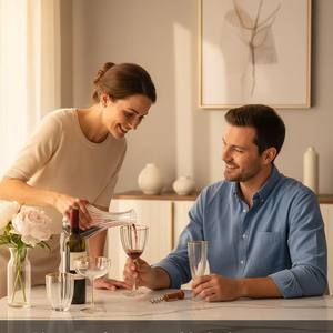 Juego de Copas de Vino Doradas de Lujo Ligero, Transparentes, con Patrón Vertical en Relieve, Texturizadas, para <span class=keywords><strong>Banquetes</strong></span> Matutinos - Product Image 4