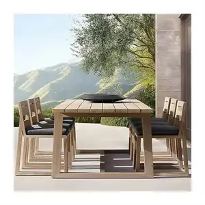 Meubles en bois de patio Chaise de jardin en teck Mobilier d'extérieur en bois massif Chaise de table