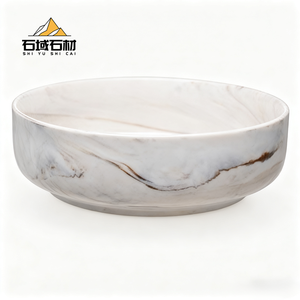 Bol à dîner en marbre de qualité supérieure, fait à la main au Maroc, décor de fête à domicile, motif géométrique, construction durable, personnalisable - Product Image 3