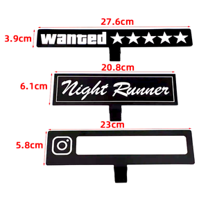 Custom EL electric sticker led <b>glow</b> <b>in</b> the <b>dark</b> light up 5 <b>stars</b> wanted sticker for car decoration - Product Image 3