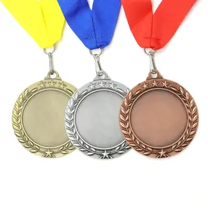 Hiçbir kalıp ücreti stok madalya üreticisi özel tasarım lazer Logo 3D Metal spor altın kaplama süblimasyon ucuz boş madalya