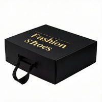 Boîte en carton de luxe avec poignée en ruban imprimé avec LOGO personnalisé nouveau design emballage cadeau d'expédition vêtements chaussures