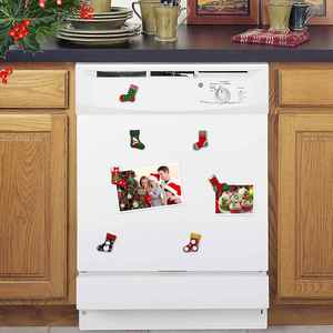 Aimants de réfrigérateur modernes en résine écologique en forme de chaussette de Noël, emballage individuel, compatibles lave-vaisselle, pour tableau blanc magnétique - Product Image 5