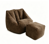 Fauteuil en velours côtelé avec petite éponge intégrée, canapé pouf compressé sous vide, canapé paresseux en tissu avec éponge pour la maison