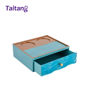 Accesorios de Baño para <span class=keywords><strong>Hotel</strong></span>, Resina Ecológica, Diseño de Ola Azul, Dispensador de Toallas Cuadrado, Juego de Accesorios para Habitación - Product Image 2