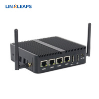 Linkleaps Popular 4, PC Firewall Pfsense con 2.5GbE LAN, Mini PC Industrial sin Ventilador, Intel N100 J6426 J4125, 2 RS232 RS485, DDR4