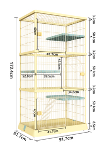 New Hot Sell High Quality Stainless Steel <strong>Pet</strong> Houses Bright Colour Three Layer Large <strong>Pet</strong> House Indoor Cat <strong>Cage</strong> - Product Image 6
