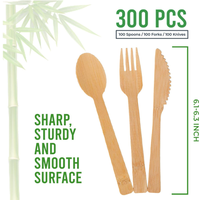 Ensemble de couverts en bambou biodégradable de luxe couteau cuillère fourchette jetable écologique modèle personnalisé