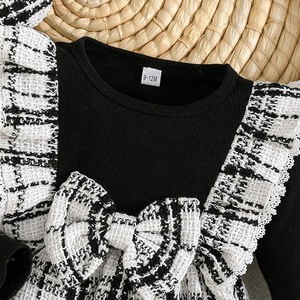 Vêtements de boutique pour filles de <span class=keywords><strong>3</strong></span> <span class=keywords><strong>ans</strong></span>, automne-hiver, robes à manches longues à carreaux et patchwork, chapeau, tenues pour enfants, filles - Product Image 4