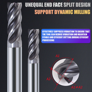 Fresa de Carburo de Tungsteno de Alta Calidad SUPAL, 4 Filos, Punta Cuadrada, Paso Irregular, para Endurecimiento, OEM/ODM - Product Image 6