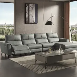 BFP HOME Modern Technology Life Electric Recliner Soft L shape Sofa Set Furniture Living Room Furniture