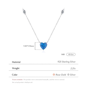 Cadena de Plata de Ley 925 con Colgante de Ópalo Azul con Diseño de la Noche Estrellada de <span class=keywords><strong>Van</strong></span> <span class=keywords><strong>Gogh</strong></span>, Joyería Fina para Mujer - Product Image 3