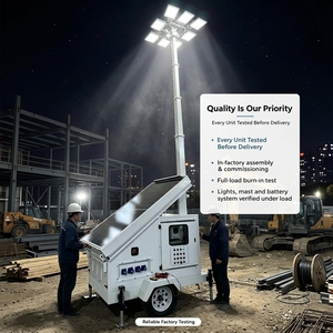 Tour d'éclairage solaire diesel portable sur remorque, mât de levage de 7 m, 6x100W, lumières LED bleues IP65, longue autonomie pour événements en extérieur - Product Image 2
