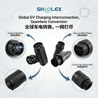 Adaptor SHUOLEX NACS ke GB/T 32A 250V AC Tesla Supercharger Gun ke Steker Pengisian Daya EV Standar China IP55