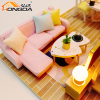 Maison de poupée en bois Hongda M2001 Sweet Time, chambre mignonne, maison de poupée miniature à faire soi-même avec lumière
