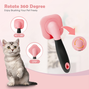 แปรงขนสัตว์เลี้ยงสีชมพูสวยงามสำหรับแมวและสุนัข - Product Image 3