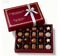 Boîte cadeau de chocolat en carton imprimé personnalisé pour bonbons, biscuits, emballage de Noël, avec nœud de ruban