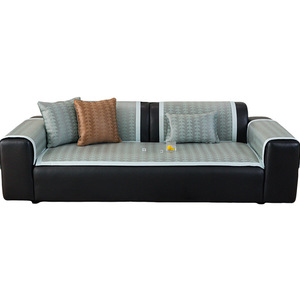 Ice Silk Rattan <b>Sofa</b> Cushion <b>Cover</b> Geometric Pattern Breathable Non Slip Home Use Rectangle Pad Type Fuji Material - Product Image 5