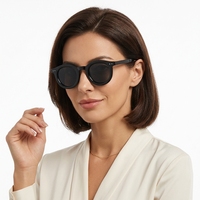Nouveauté - Modèle 6176 - Lunettes de soleil rétro classiques avec monture PC pour un usage quotidien, lecture, CE