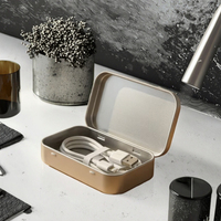 Boîte de rangement en fer blanc à couvercle rabattable pour bijoux, pilules, outils de maquillage, câbles, bonbons à la menthe, petits accessoires, emballage cadeau, usage domestique