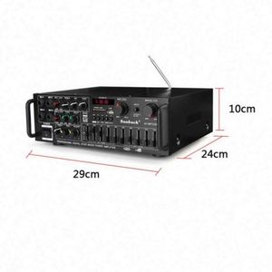 เครื่องขยายเสียงสเตอริโอระดับมืออาชีพ MP326BT กำลังขับ 400W+400W 4 โอห์ม โมโน 4 แชนแนล สำหรับใช้ในบ้าน พร้อม EQ บลูทูธ ตัวเครื่องโลหะ - Product Image 3