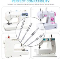 Aiguille universelle pour machine à coudre compatible avec Singer, Brother, Janome, Varmax Tailles HAX1 65/9, 75/11, 90/14, 100/16, 110/18