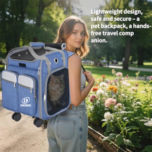 Transportín 3 en 1 para Perros y Mascotas con Ruedas, Impermeable, Plegable, Mochila <span class=keywords><strong>de</strong></span> Poliéster, Carrito, Diseño <span class=keywords><strong>de</strong></span> Malla Transpirable - Product Image 6