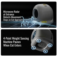 Bac à litière automatique pour chat 78L personnalisé, contrôle par application intelligente, bac à litière autonettoyant semi-fermé, toilette pour animaux de compagnie, bac à litière pour chat OEM/ODM