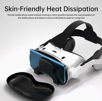 Headset VR G18EB 98 °   Kacamata Panorama 360 FOV dengan Headphone Bluetooth Terintegrasi, untuk Ponsel 4.7-7.0 inci