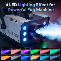 Machine à fumée 1200W RGB 6 LED colorées avec télécommande, effet de scène pour DJ, soirée, boîte de nuit, mariage