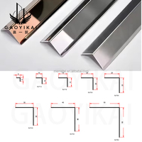 Profilé d'angle en acier inoxydable pour carrelage, forme en L, revêtement PVD, bande de protection pour carrelage en céramique