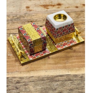 Ensemble de brûleurs Mubkhar en résine émaillée portable moderne de qualité exportatrice couvercle élégant et durable charbon de bois Oud écologique pour parfum d'intérieur - Product Image 5