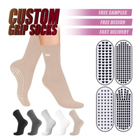 Échantillon gratuit bas quantité minimale de commande Chaussettes antidérapantes sport avec logo personnalisé Chaussettes de yoga pour femmes Crew Gym Chaussette de yoga Pilates personnalisée