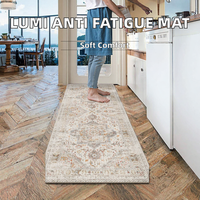 LUMI Anti Fatigue Floral Kitchen Mat 24x59 Cushioned Standing Runner Rug Waterproof Non-Slip Padded Floor Mat Laundry Room