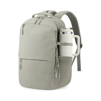 Sac à dos unisexe pour ordinateur portable avec porte-gobelet, sac à dos pour ordinateur portable de 15,6 pouces, résistant à l'eau, pour le travail, les voyages, l'université, les trajets quotidiens