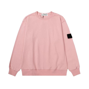 <span class=keywords><strong>Sweat</strong></span>-shirt classique à col rond de couleur unie avec badges, style couple, version oversize à manches longues - Product Image 2