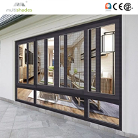 Fenêtre coulissante en aluminium à économie d'énergie Multishades, résistante aux impacts des ouragans, double vitrage en verre trempé, marché américain
