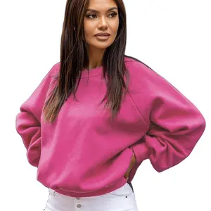 2024 Fall&Winter Warm Fleece Raglan Blank Sweatshirt Custom Logo Offer Women's Sweatshirt