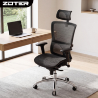 Chaise de bureau ergonomique en maille avec accoudoirs 4D, appui-tête réglable, inclinaison à 135 degrés, chaise de bureau informatique avec repose-pieds