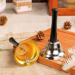 Campanella a manovella con manico in legno <span class=keywords><strong>di</strong></span> Babbo Natale, articoli decorativi natalizi oro e argento, chiamata per ordinazione <span class=keywords><strong>di</strong></span> classe - Product Image 3