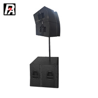 Système de haut-parleurs en ligne PA VRX-932 en bois - Son surround sans fil haute puissance 2000W, commande vocale, montage au sol en alliage d'aluminium