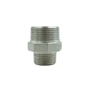 pipe fitting stainless steel ss 304 316L forging male thread BPS NPT hexagon reducing nipple