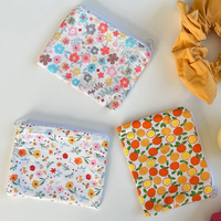 Dompet Koin Tipis Motif Bunga Lucu Kantong Ritsleting Kartun Menggemaskan - Dompet Kecil Bergaya Segar untuk Tas Kosmetik