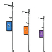 Poste de iluminación de calle al aire libre, pantalla led P4, P5, P6, pantalla de publicidad de carretera, cartelera Solar, luces LED, poste de calle