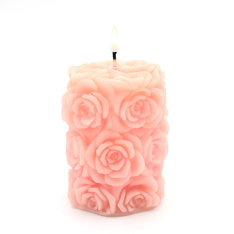 Forma pode ser personalizado Rose vela Fábrica atacado soja velas