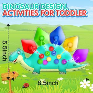 Nouveau produit : Jouet éducatif en plastique dinosaure pour bébé, pour la décompression, l'entraînement à la préhension, le jeu de pincement et la classification des couleurs - Product Image 4