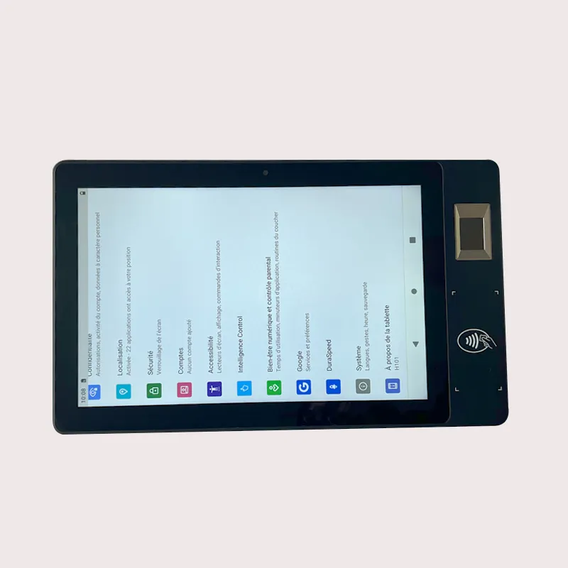 10.1 Polegada Touch Screen Biométrico Tablet FAP20 Scanner de impressão digital Robusto Financeiro NFC Tablet Android frente NFC POS tablet H101